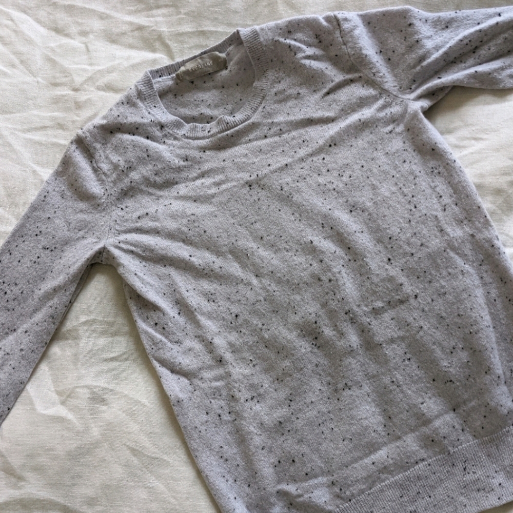 Everlane cashmere crew in lavender donegal